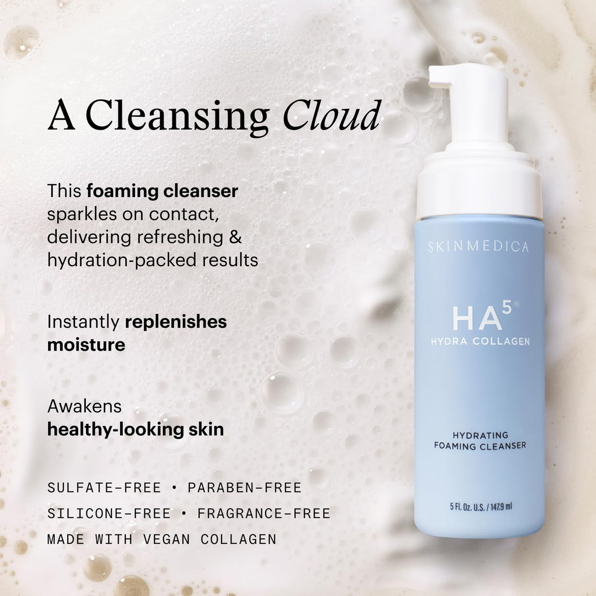 SkinMedica HA5 Hydra Collagen Hydrating Foaming Cleanser – 5 oz / 148 ml