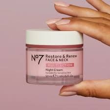 No7 Restore & Renew Face & Neck Multi-Action Night Cream – 50 mL / 1.69 Fl Oz