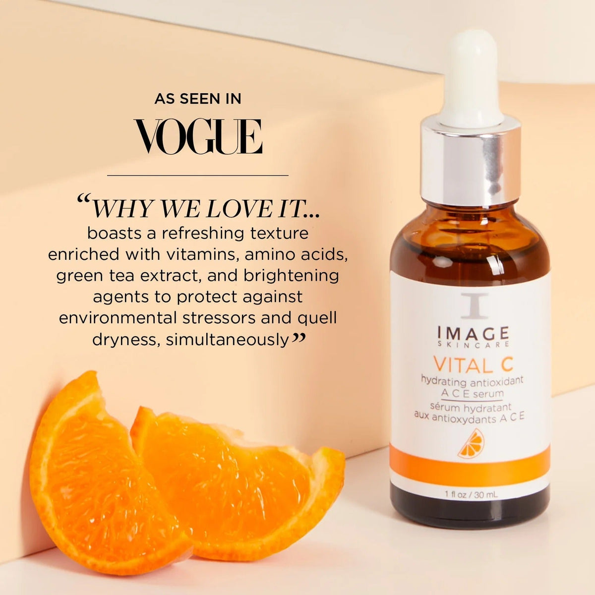 IMAGE Skincare VITAL C Hydrating Vitamin A C E Serum, Brightening Complex, 1 fl oz