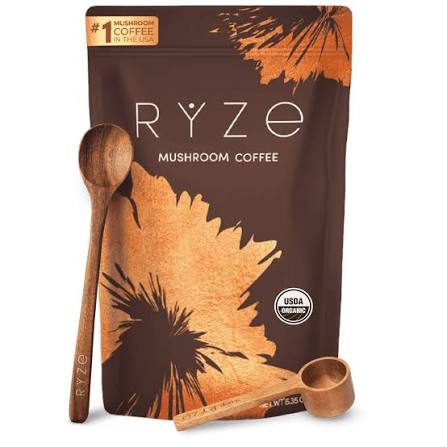 RYZE Organic Mushroom Coffee, Medium Roast, Adaptogenic Blend, 30 Servings