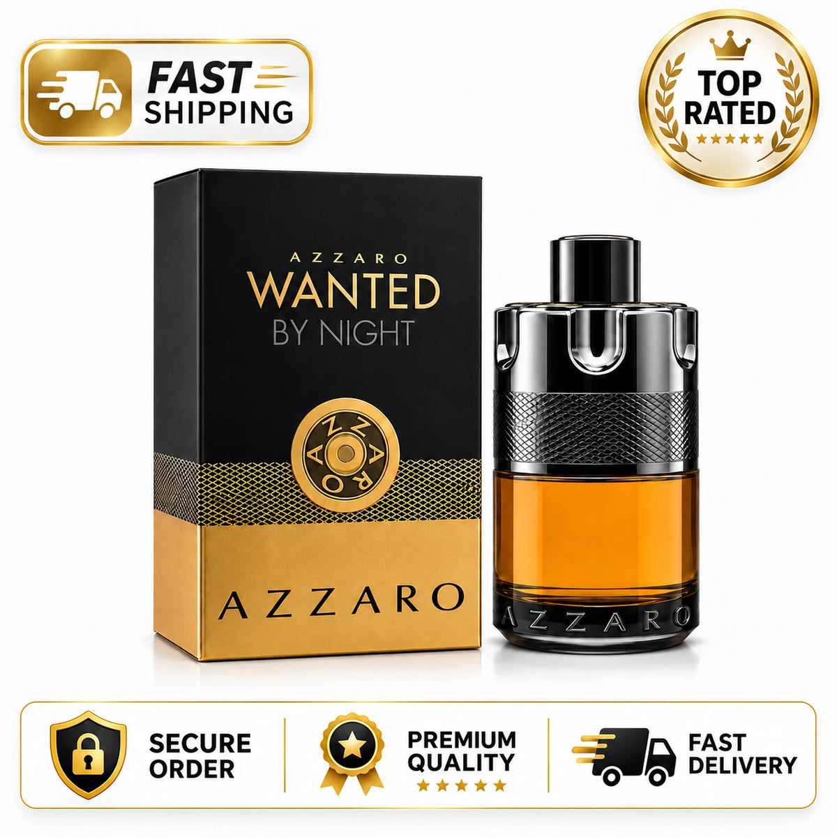 Azzaro Wanted By Night EDP 3.4 oz Men's Fragrance – Sealed Box